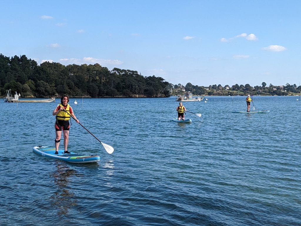 Initiation stand-up paddle en mer à Baden.