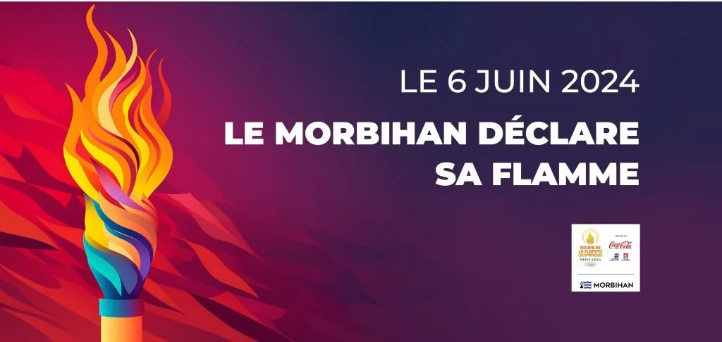 Bannière relais flamme olympique Morbihan