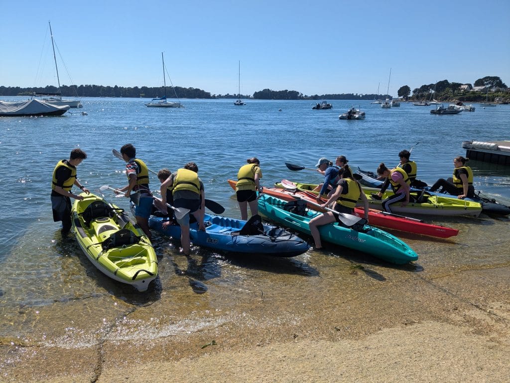 Embarquement en kayaks à Larmor-Baden