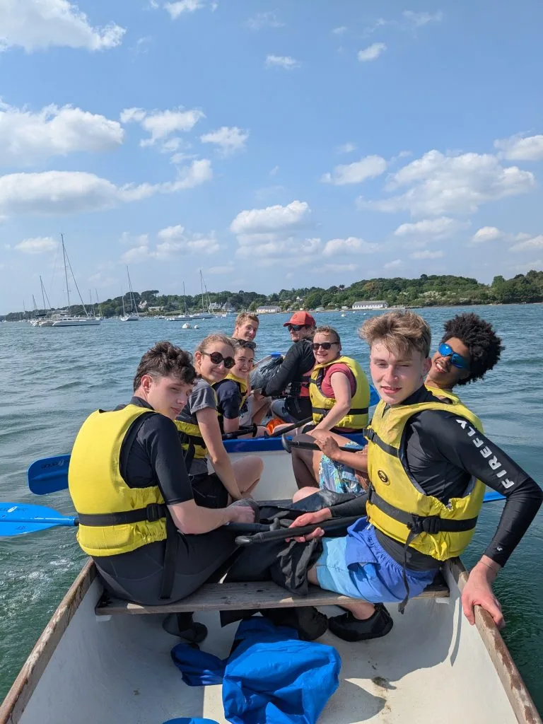groupe lycéens kayak ile Ilur Golfe du Morbihan